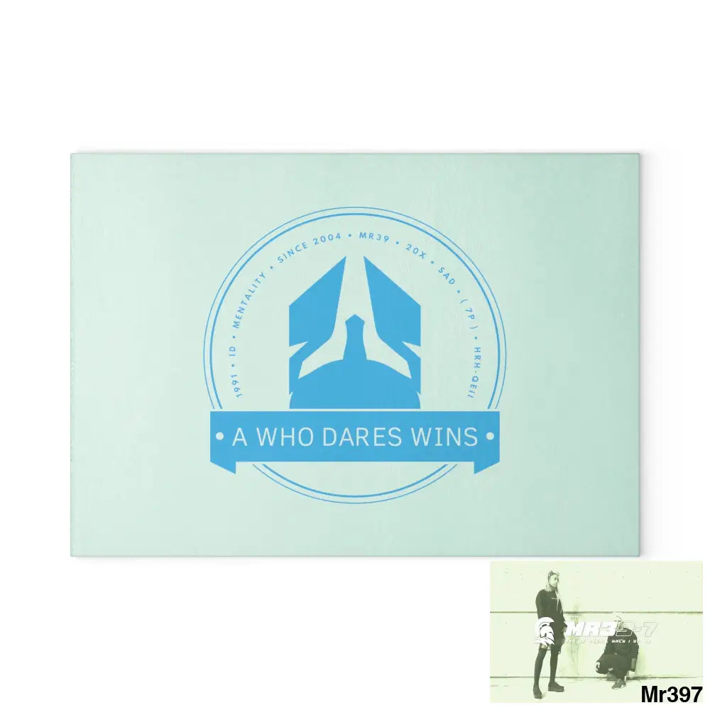 A1- Who Dares wins Glass Cutting Board 8’’ x 11’’ / Rectangle Home Decor