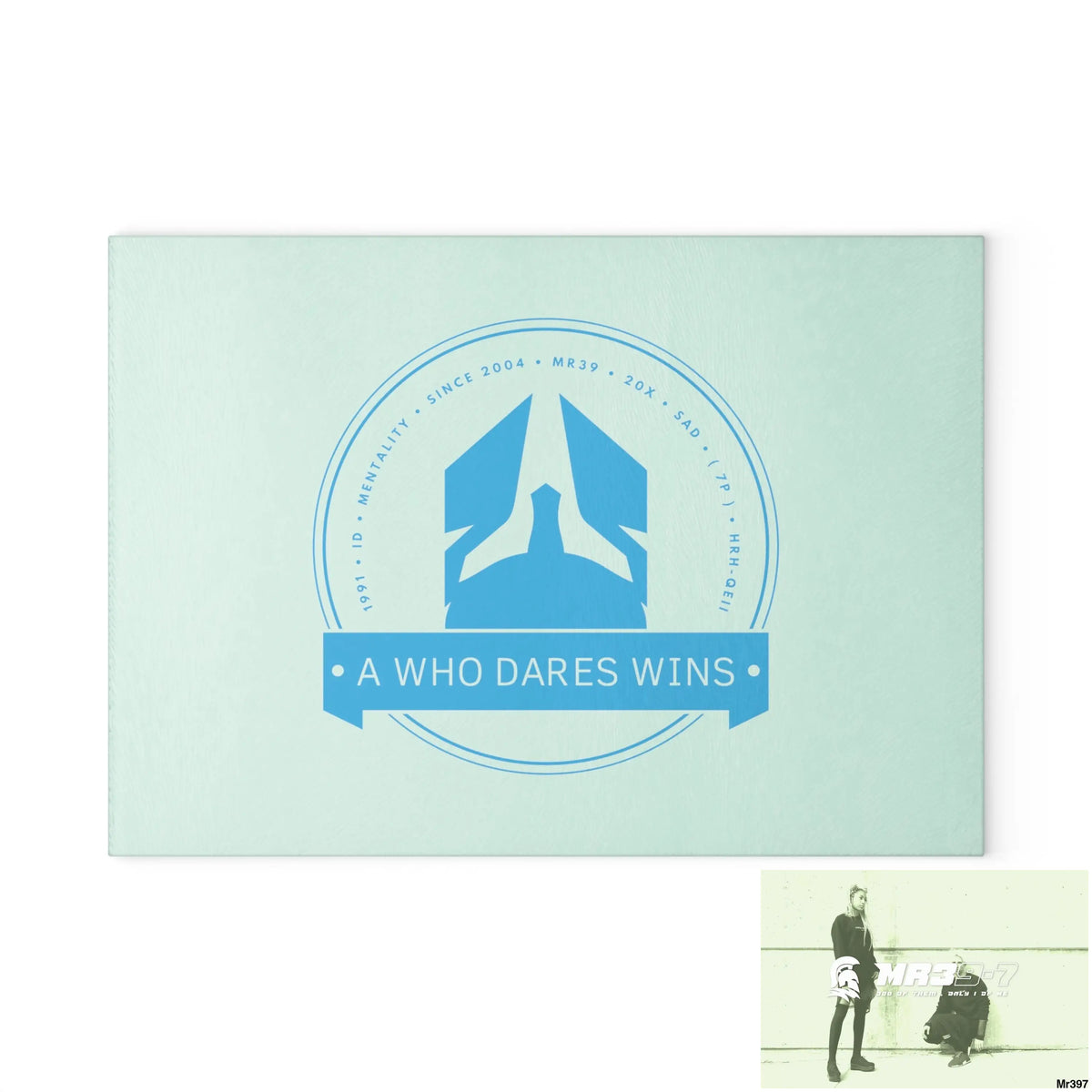 A1- Who Dares wins Glass Cutting Board 8’’ x 11’’ / Rectangle Home Decor