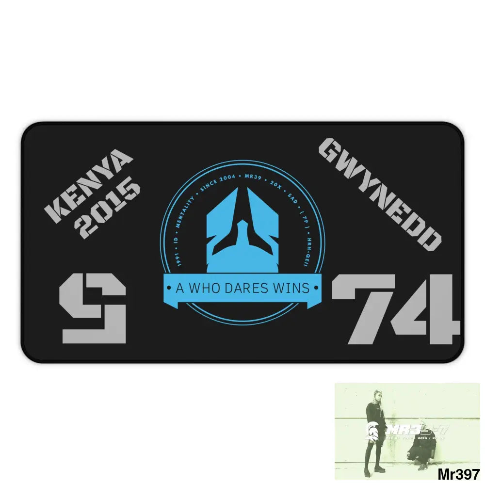 A1-Who Dares Wins ID Desk Mat 12’’ × 22’’ Home Decor