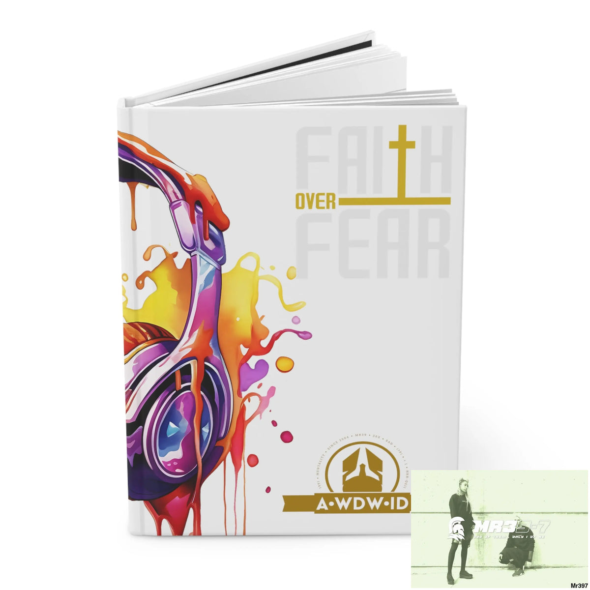 A1 Who Dares Wins ID Faith over Fear Melting Headset Hardcover Journal Matte Journal Paper products
