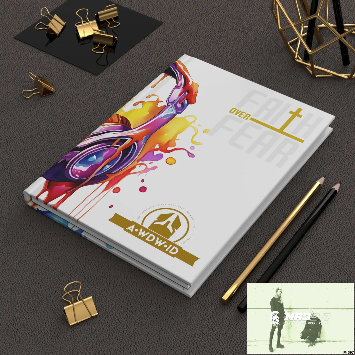 A1 Who Dares Wins ID Faith over Fear Melting Headset Hardcover Journal Matte Journal Paper products
