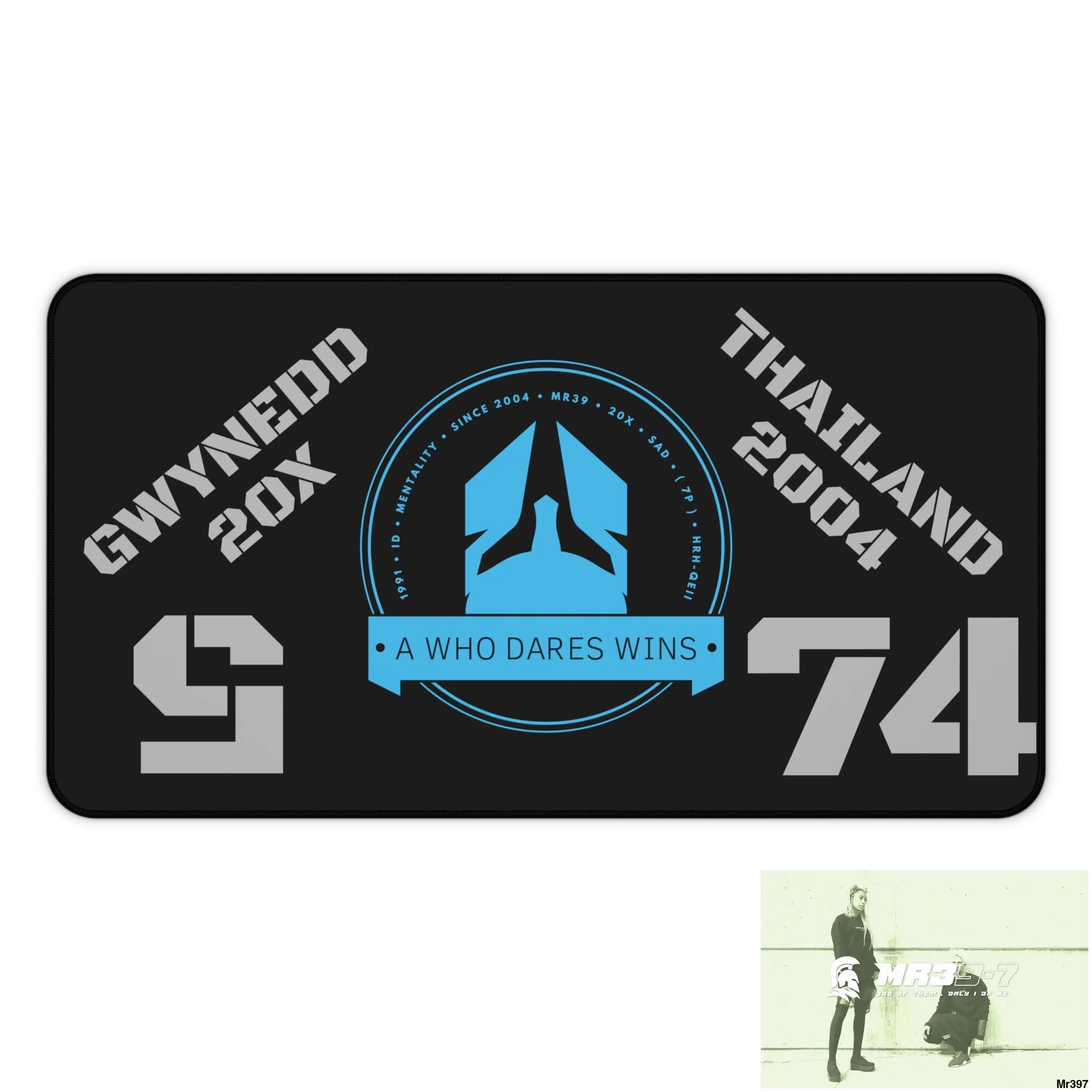 A1-Who Dares Wins ID Link Thailand -Wales Desk Mat 12’’ × 22’’ Home Decor