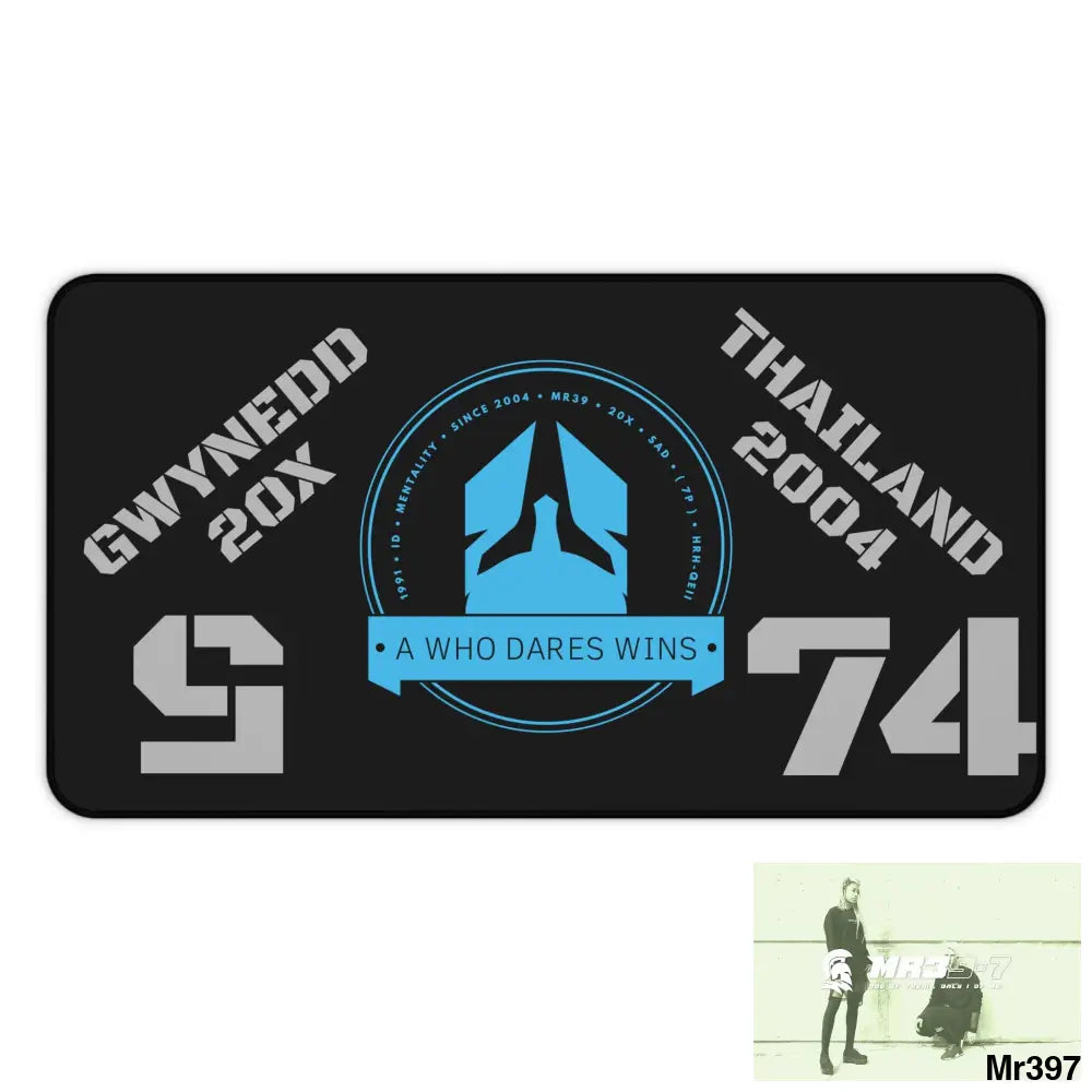 A1-Who Dares Wins ID Link Thailand -Wales Desk Mat 12’’ × 22’’ Home Decor