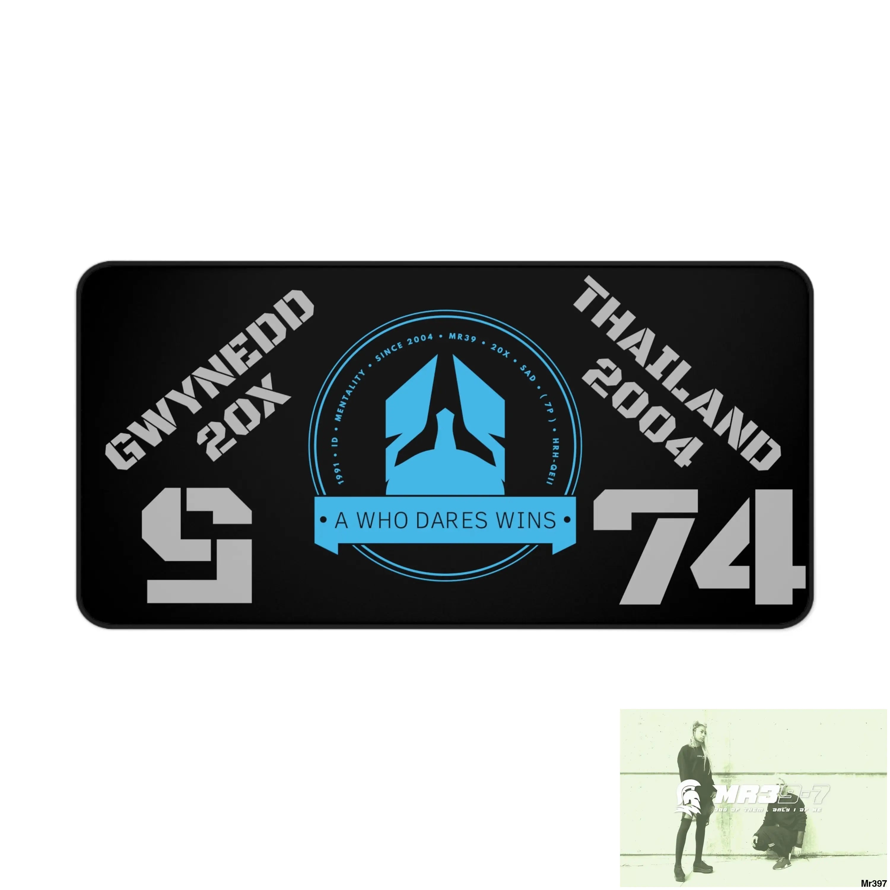 A1-Who Dares Wins ID Link Thailand -Wales Desk Mat 15.5’’ × 31’’ Home Decor