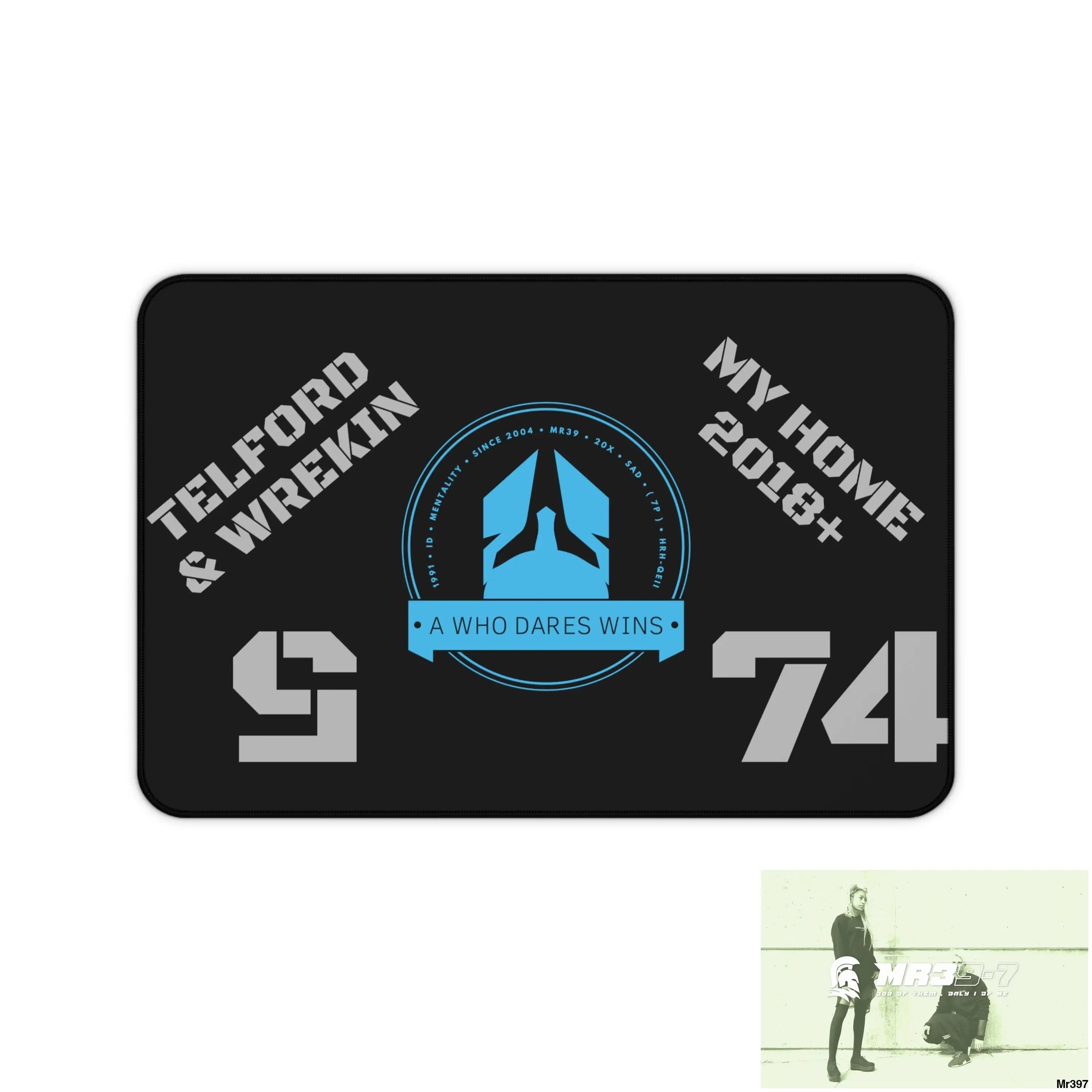 A1-Who Dares Wins ID My Home Telford & Wrekin 2022-23 Desk Mat 12’’ × 18’’ Home Decor