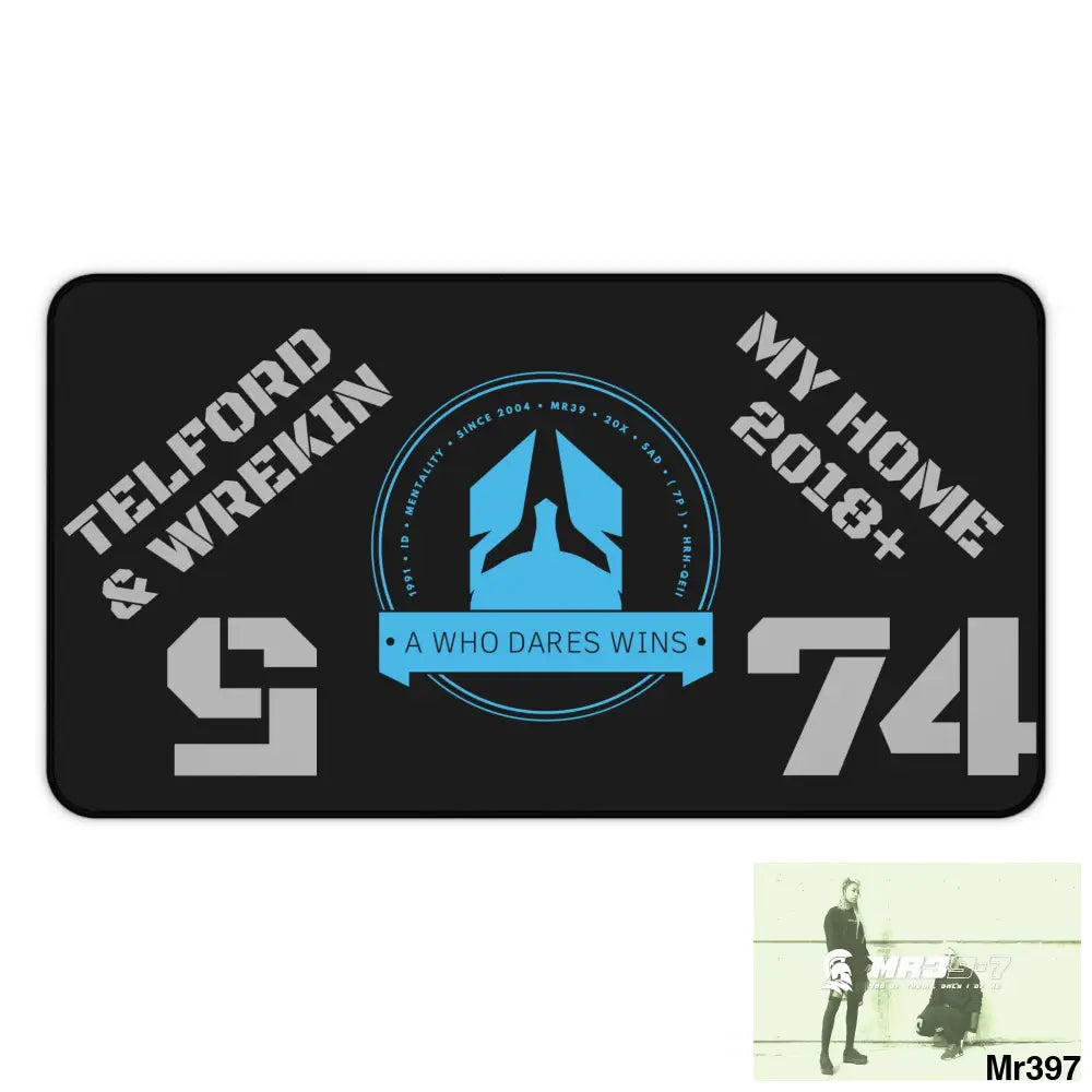 A1-Who Dares Wins ID My Home Telford & Wrekin 2022-23 Desk Mat 12’’ × 22’’ Home Decor