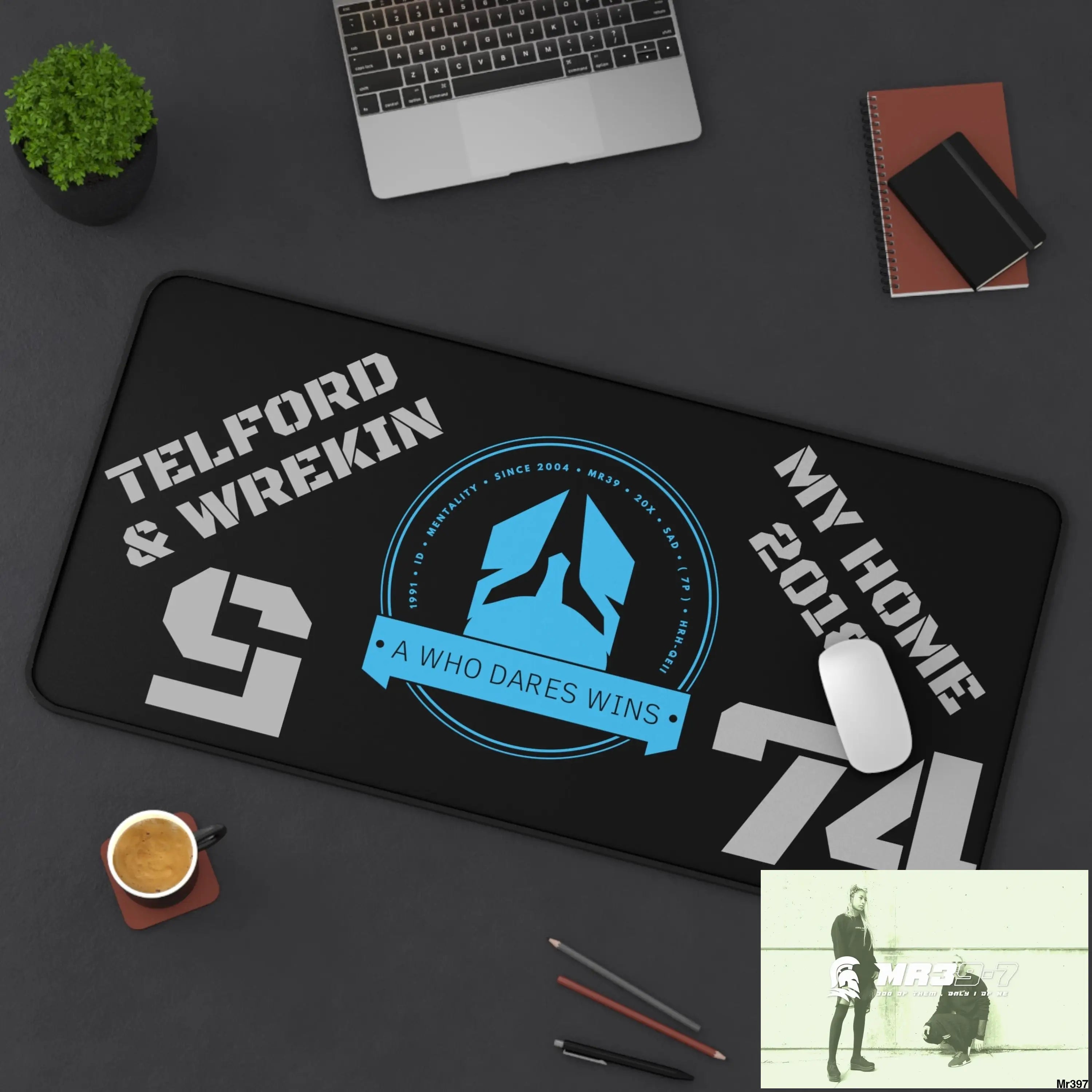 A1-Who Dares Wins ID My Home Telford & Wrekin 2022-23 Desk Mat Home Decor