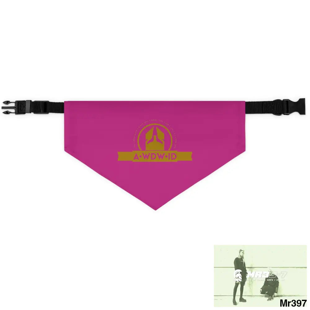 A1--Who Dares Wins ID Pet Bandana Collar Pets