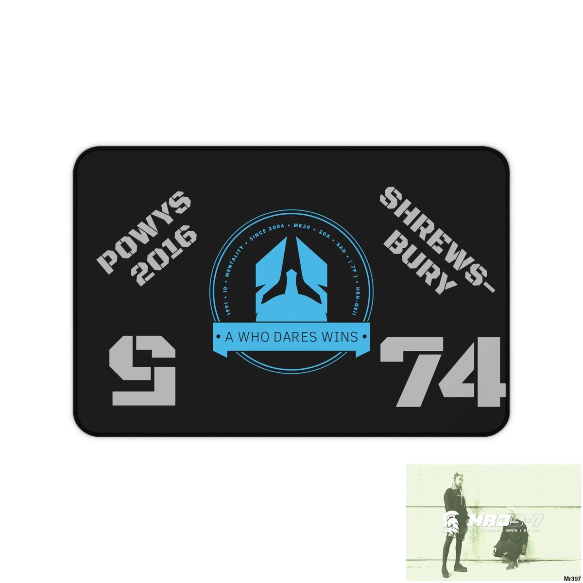 A1-Who Dares Wins ID Powys ro Shrewsbury 2016 Desk Mat 12’’ × 18’’ Home Decor