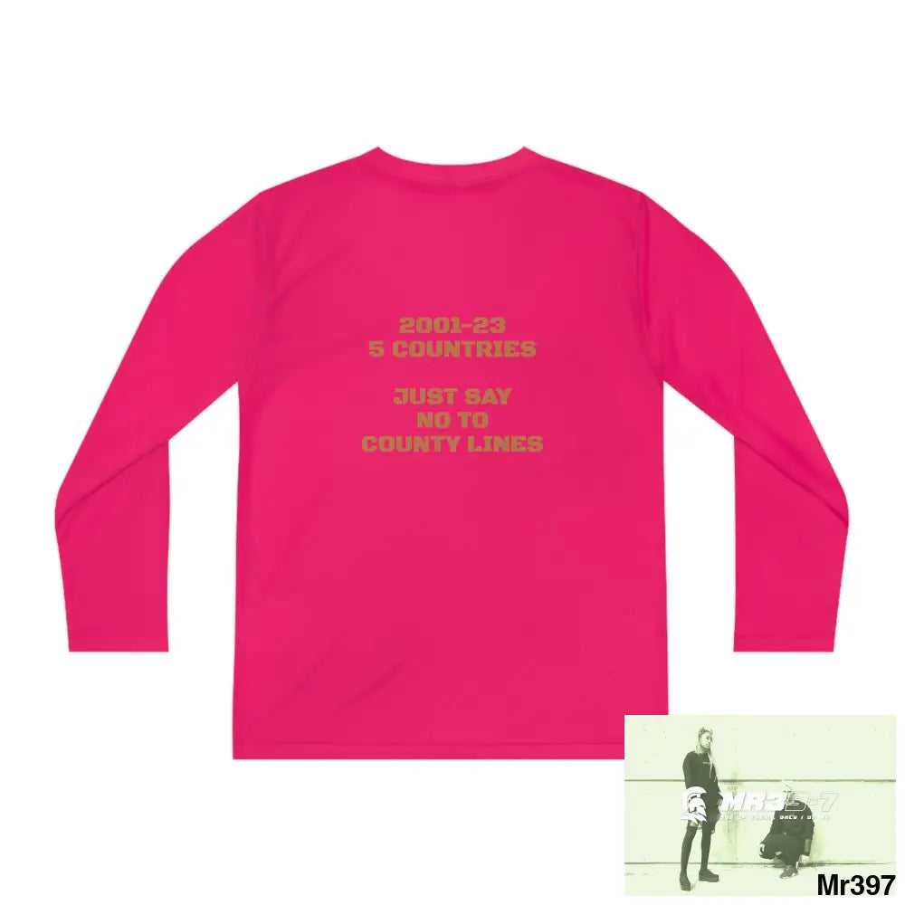 A1 Who Dares Wins (ID) RSF 2001-23 5 Countries Just Say No To County Lines Youth Long Sleeve Competitor Tee Kids clothes