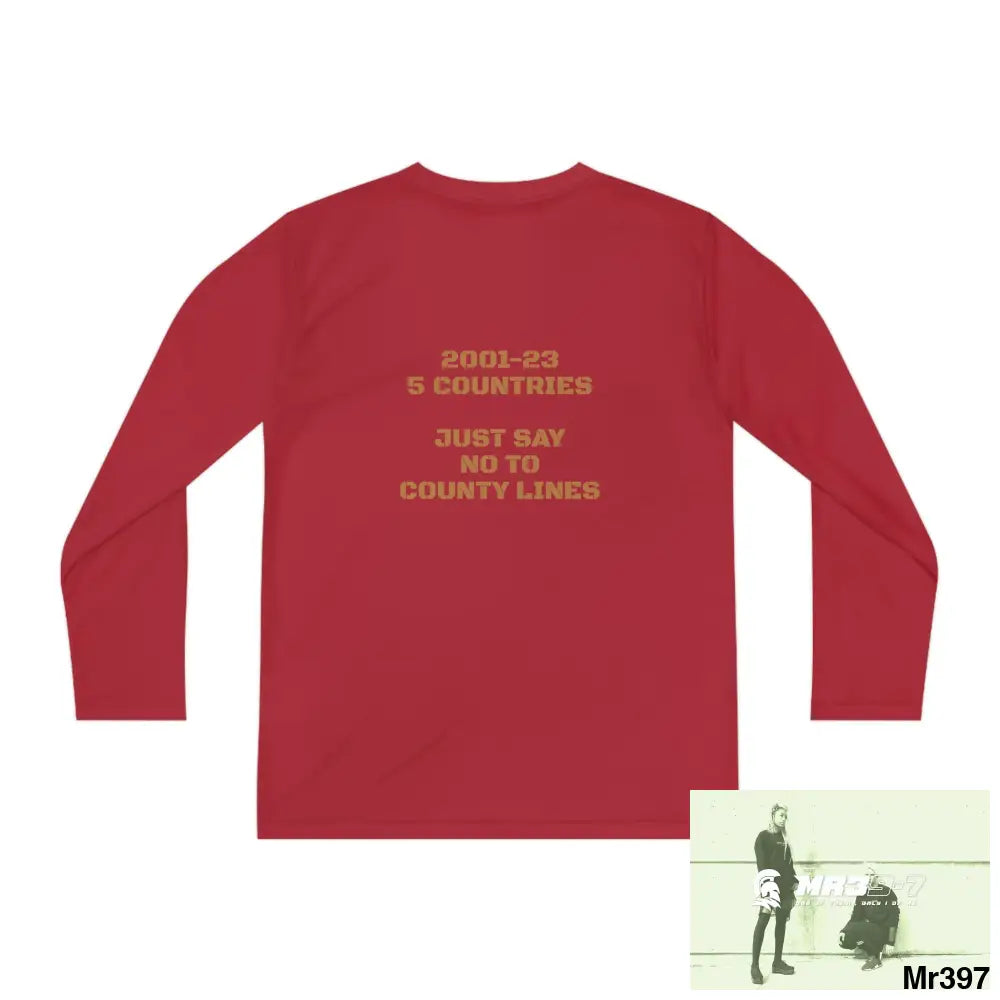 A1 Who Dares Wins (ID) RSF 2001-23 5 Countries Just Say No To County Lines Youth Long Sleeve Competitor Tee Kids clothes