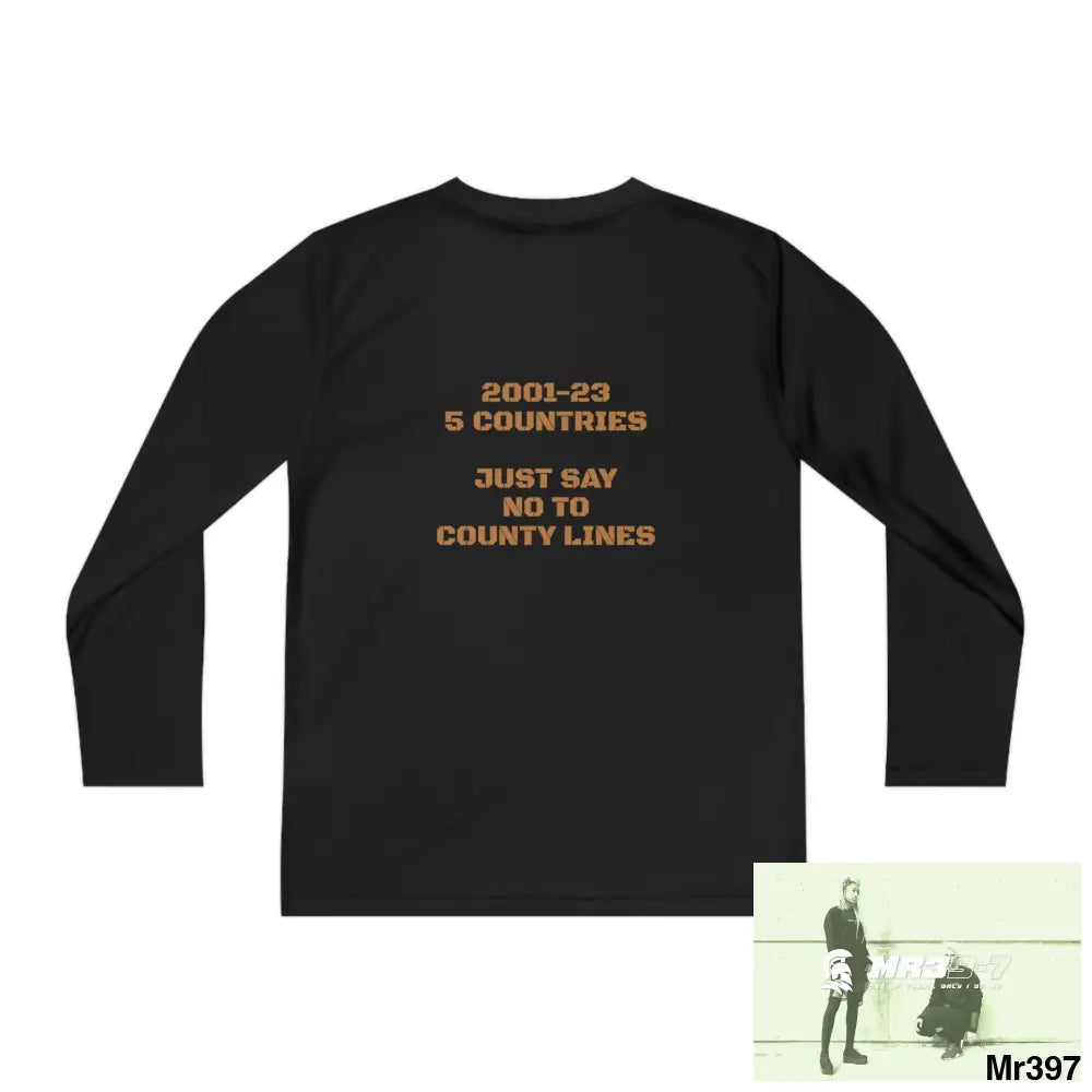 A1 Who Dares Wins (ID) RSF 2001-23 5 Countries Just Say No To County Lines Youth Long Sleeve Competitor Tee Kids clothes