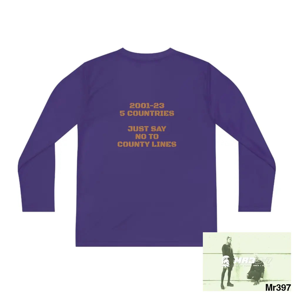 A1 Who Dares Wins (ID) RSF 2001-23 5 Countries Just Say No To County Lines Youth Long Sleeve Competitor Tee Kids clothes