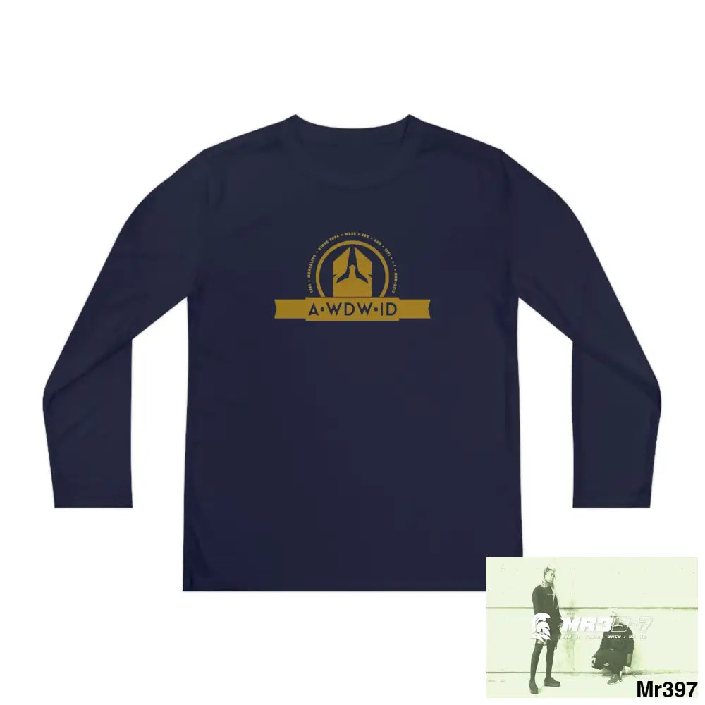 A1 Who Dares Wins (ID) RSF 2001-23 5 Countries Just Say No To County Lines Youth Long Sleeve Competitor Tee True Navy