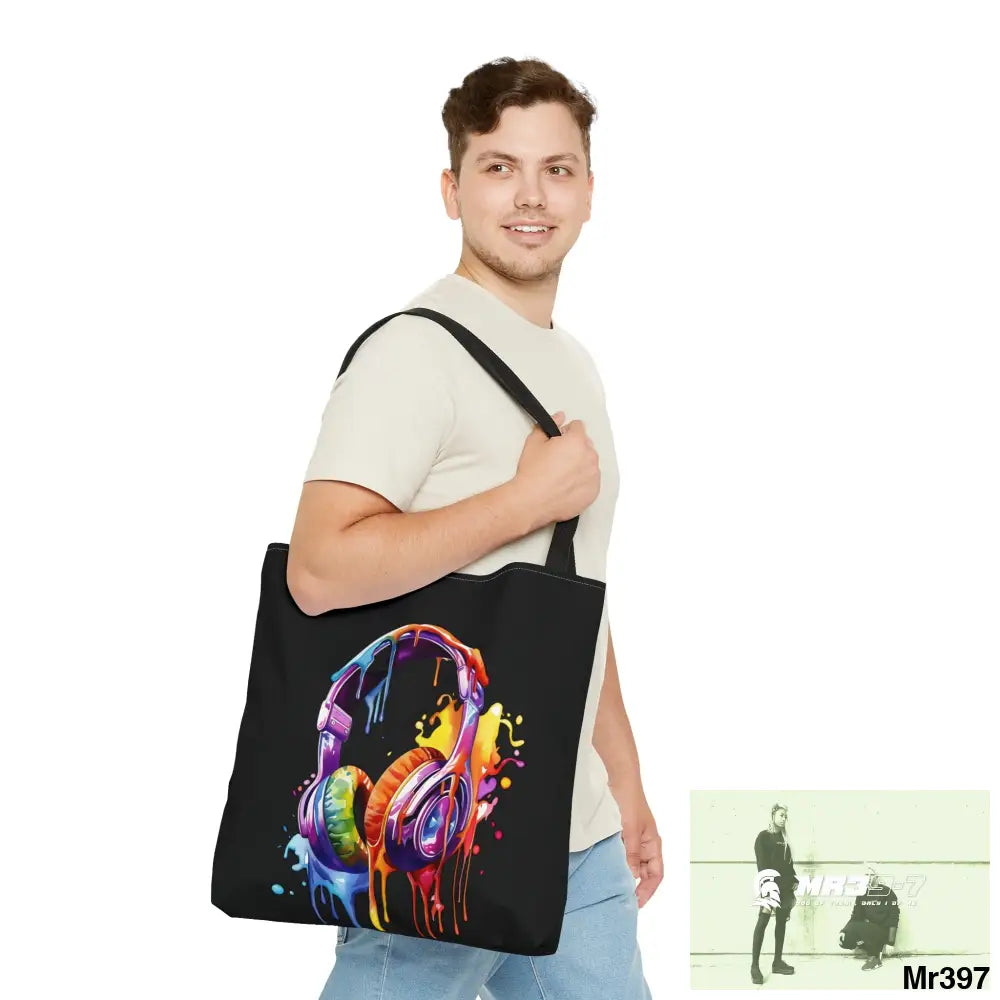 A1-Who Dares Wins ID RSF Melting Headphones Tote Bag (AOP) Bags