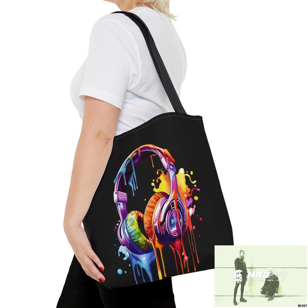 A1-Who Dares Wins ID RSF Melting Headphones Tote Bag (AOP) Bags