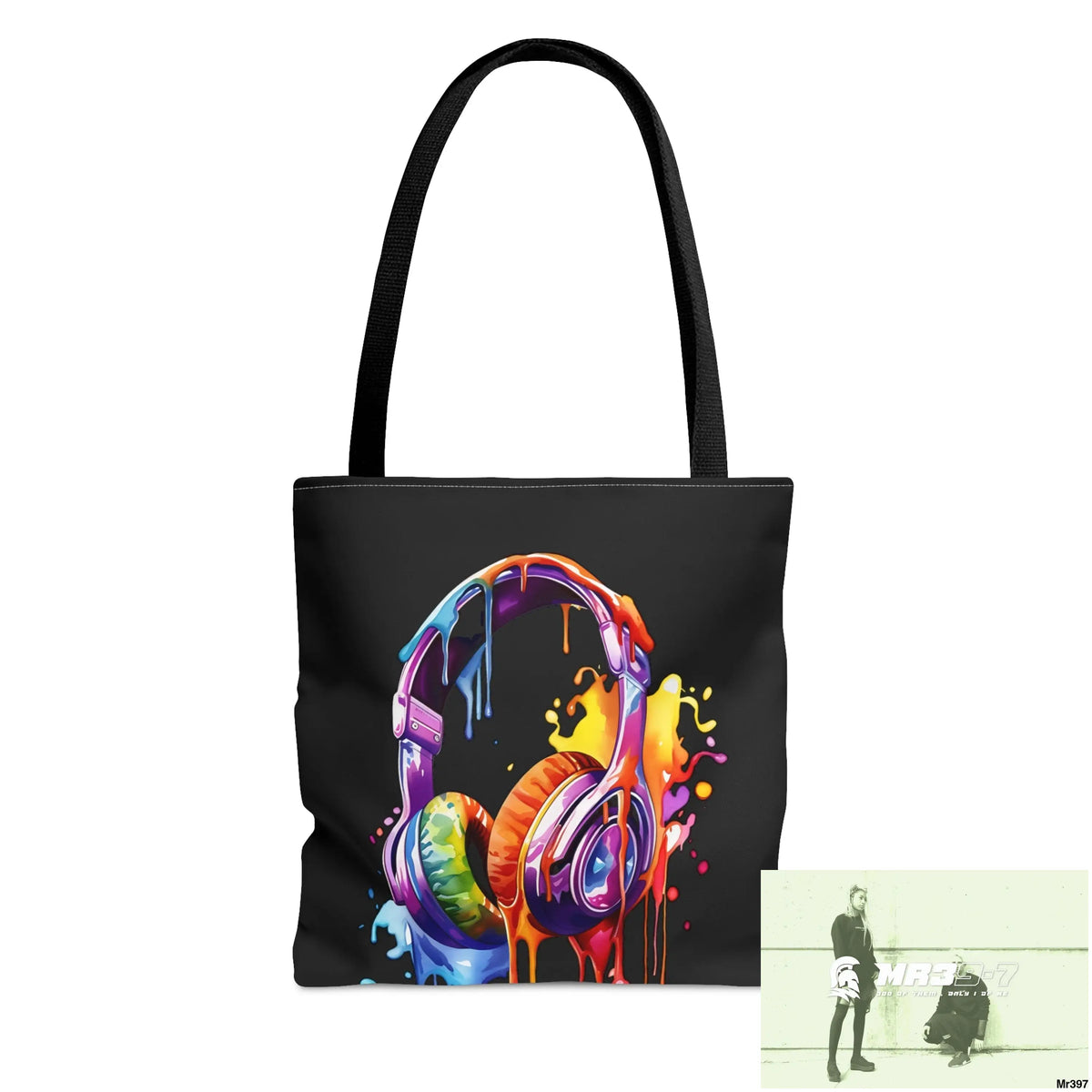 A1-Who Dares Wins ID RSF Melting Headphones Tote Bag (AOP) Small Bags