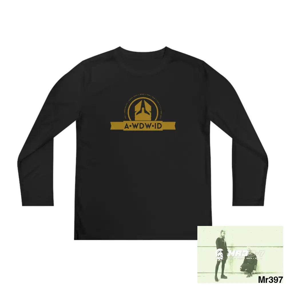 A1 Who Dares Wins ID Youth Long Sleeve Competitor Tee Black / S Kids clothes