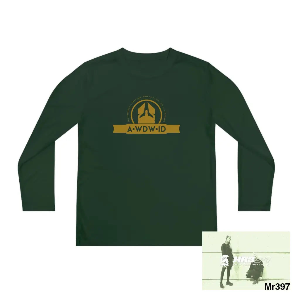 A1 Who Dares Wins ID Youth Long Sleeve Competitor Tee Forest Green / L Kids clothes