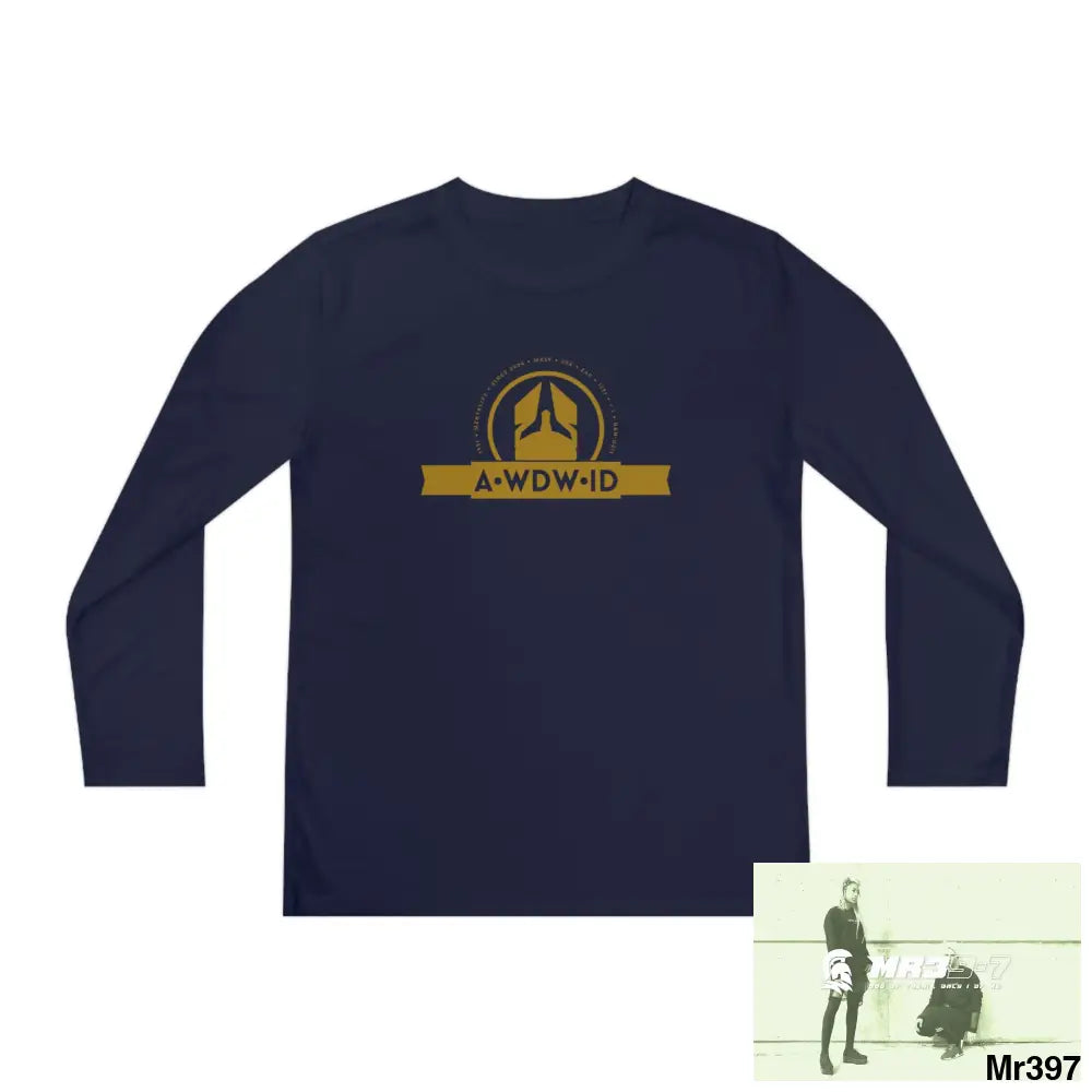 A1 Who Dares Wins ID Youth Long Sleeve Competitor Tee True Navy / S Kids clothes
