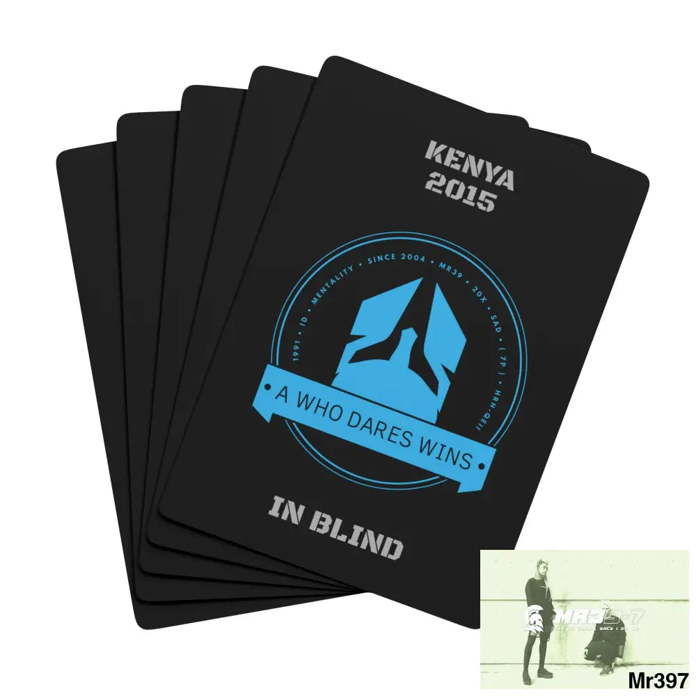 A1-Who Dares Wins Kenya In Blind Ltd Edition Custom Poker Cards 2.5’’ x 3.5’’ / White / Semi Glossy Paper products