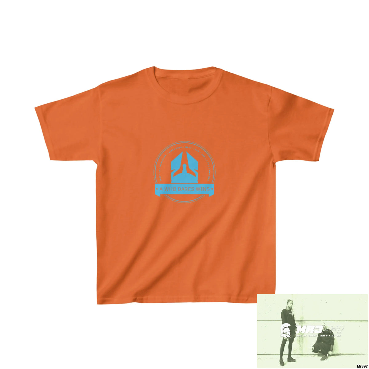 A1- Who Dares Wins - Kids Heavy Cotton™ Tee S / Orange Kids clothes