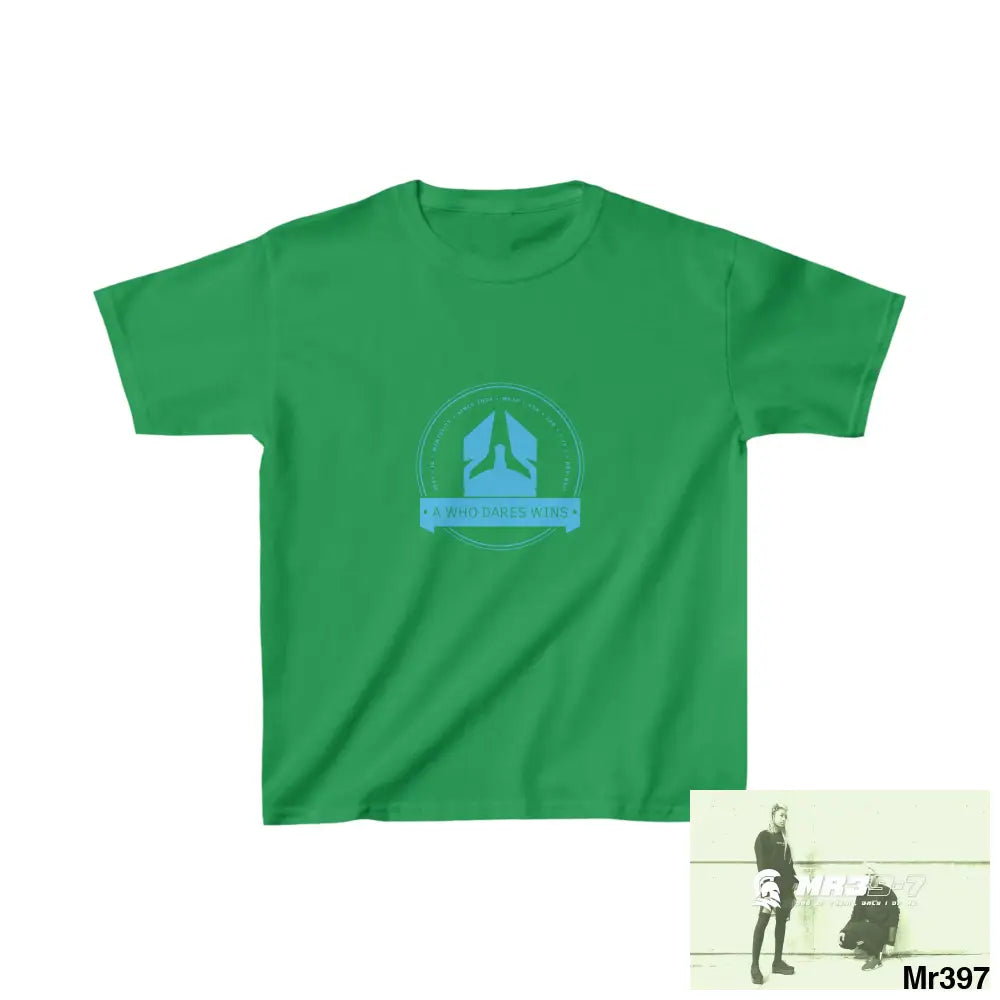 A1- Who Dares Wins - Kids Heavy Cotton™ Tee XS / Irish Green Kids clothes
