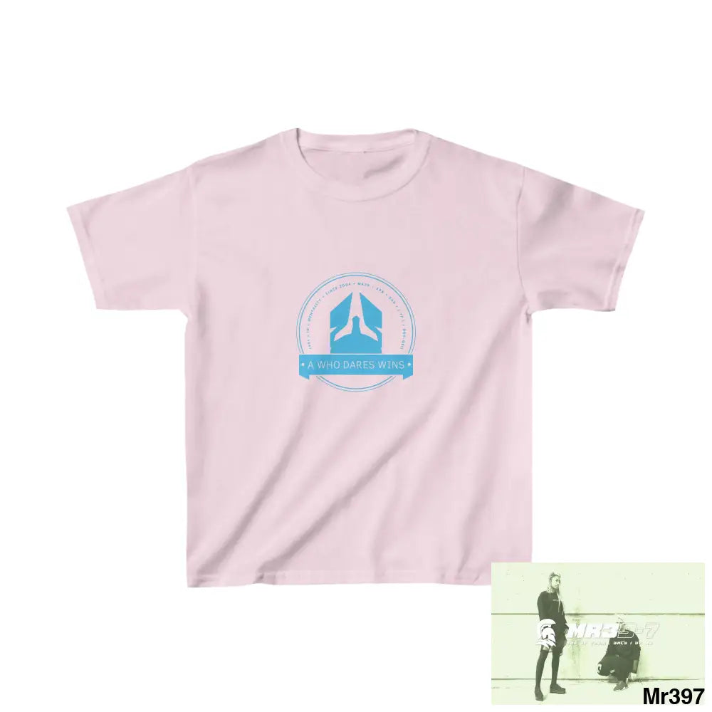 A1- Who Dares Wins - Kids Heavy Cotton™ Tee XS / Light Pink Kids clothes