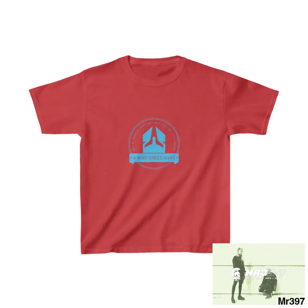 A1- Who Dares Wins - Kids Heavy Cotton™ Tee XS / Red Kids clothes
