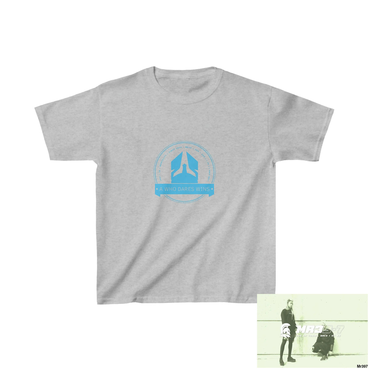 A1- Who Dares Wins - Kids Heavy Cotton™ Tee XS / Sport Grey Kids clothes