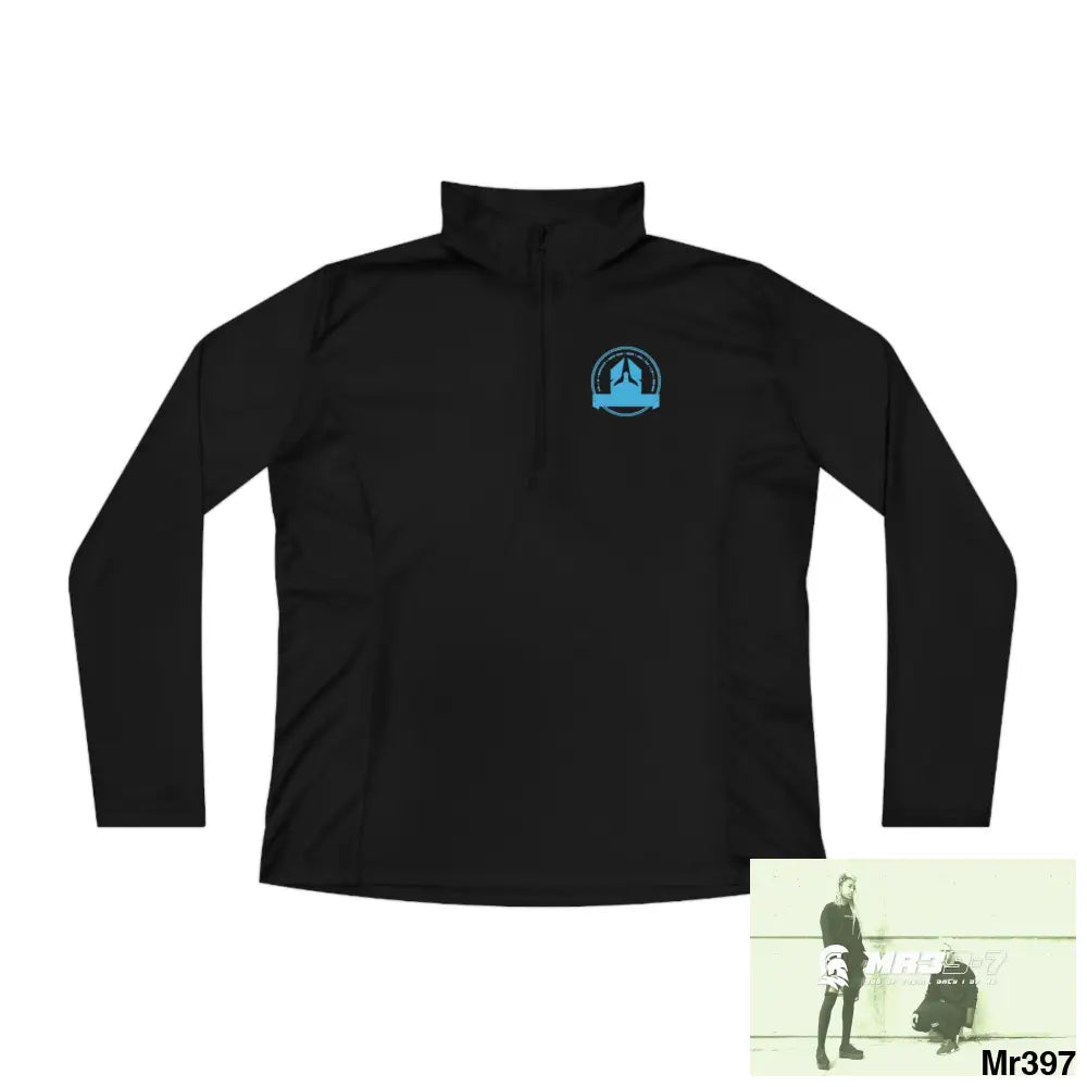 A1 Who Dares Wins Ladies Quarter-Zip Pullover Black / M Long-sleeve