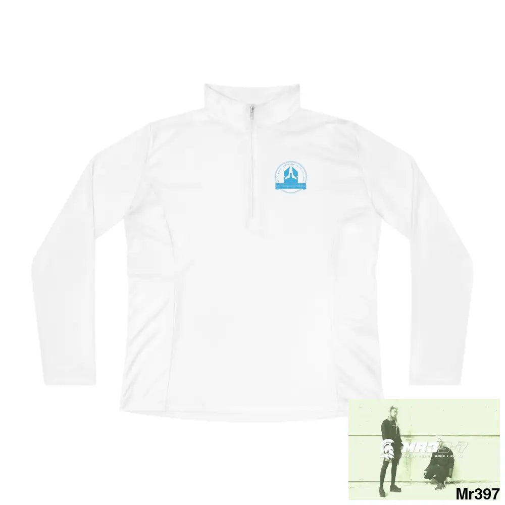 A1 Who Dares Wins Ladies Quarter-Zip Pullover White / S Long-sleeve