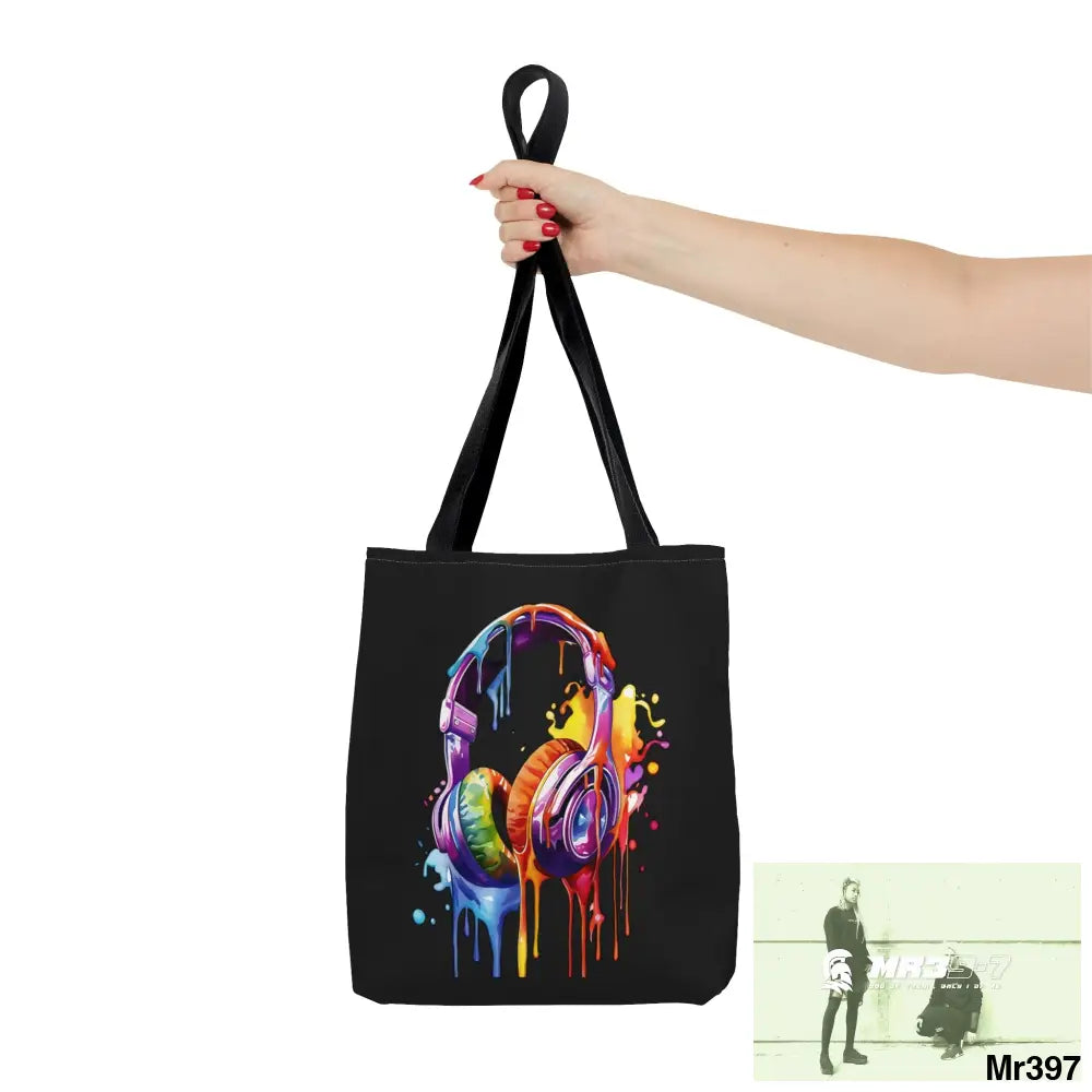 A1-Who Dares Wins Melting Headphones Tote Bag (AOP) Bags