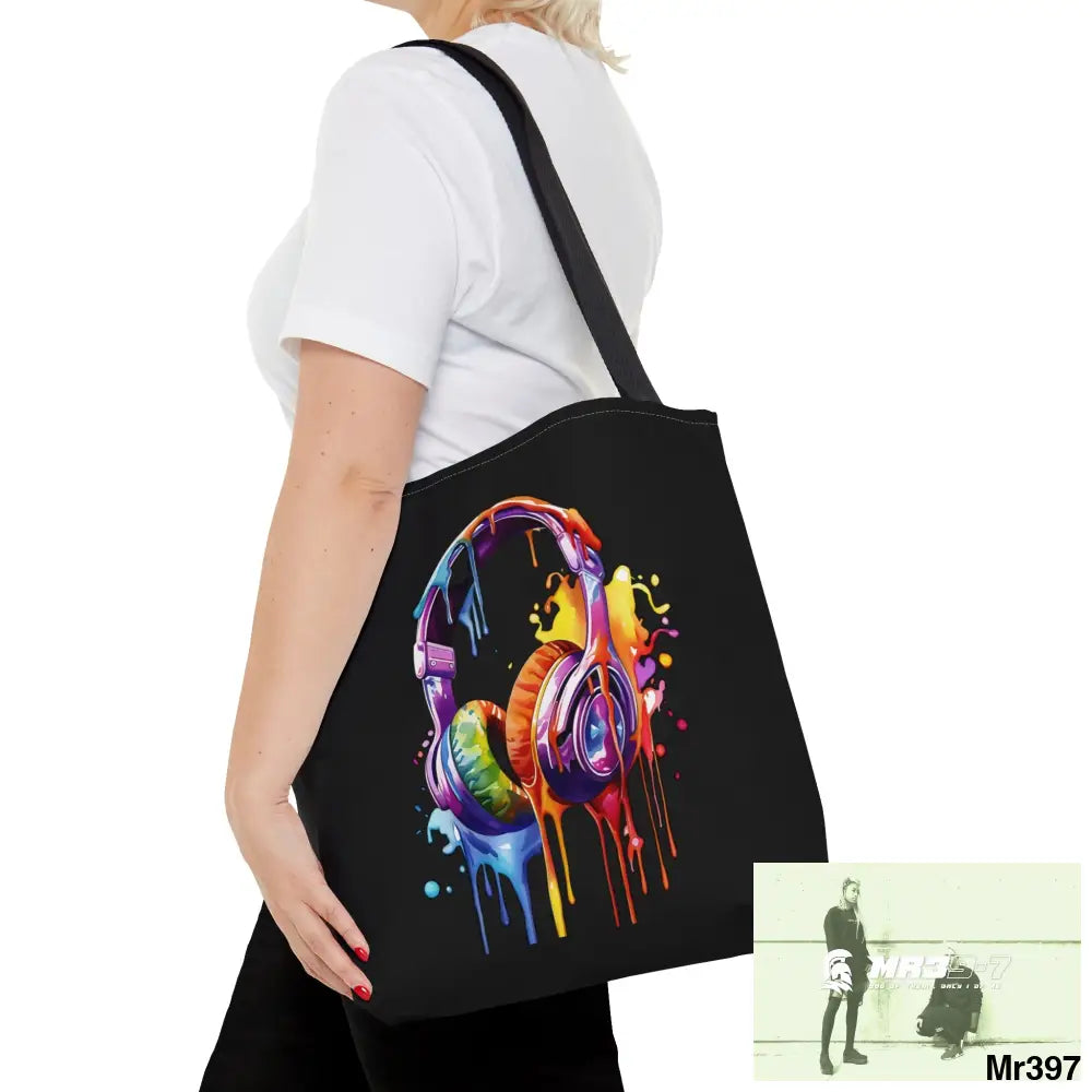 A1-Who Dares Wins Melting Headphones Tote Bag (AOP) Bags