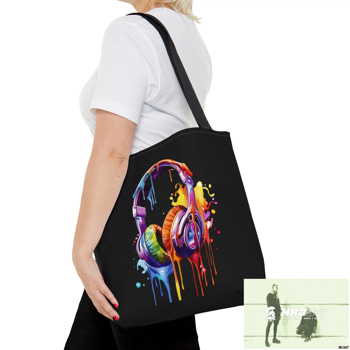 A1-Who Dares Wins Melting Headphones Tote Bag (AOP) Bags