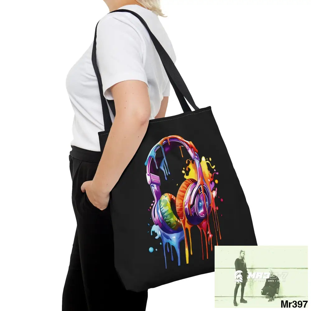 A1-Who Dares Wins Melting Headphones Tote Bag (AOP) Bags