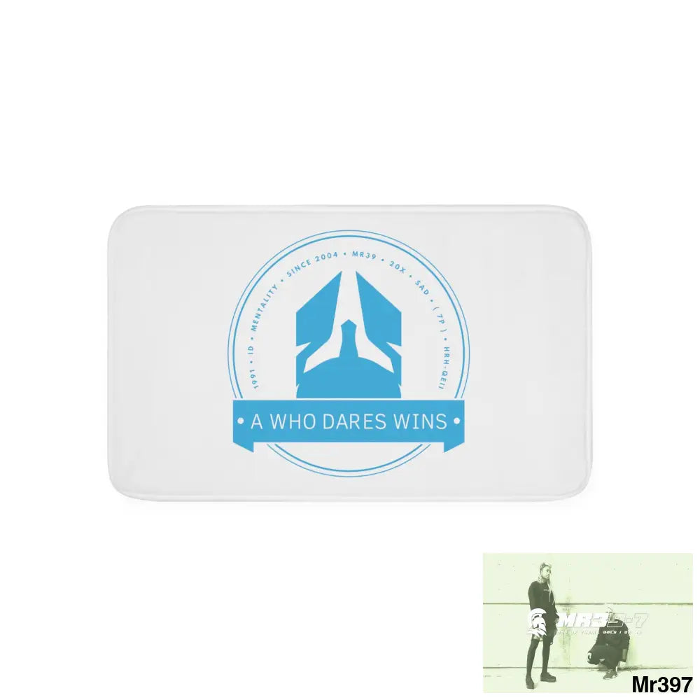A1 Who Dares Wins Memory Foam Bath Mat White / 30” x 18” Home Decor