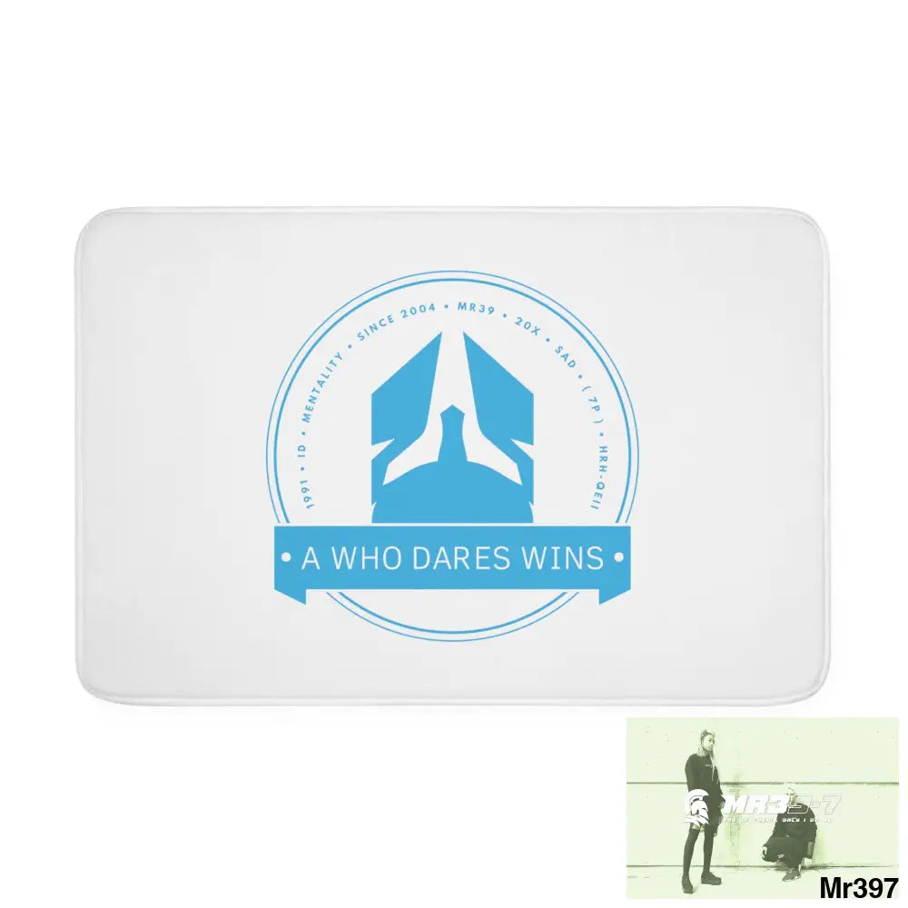 A1 Who Dares Wins Memory Foam Bath Mat White / 36” x 24” Home Decor