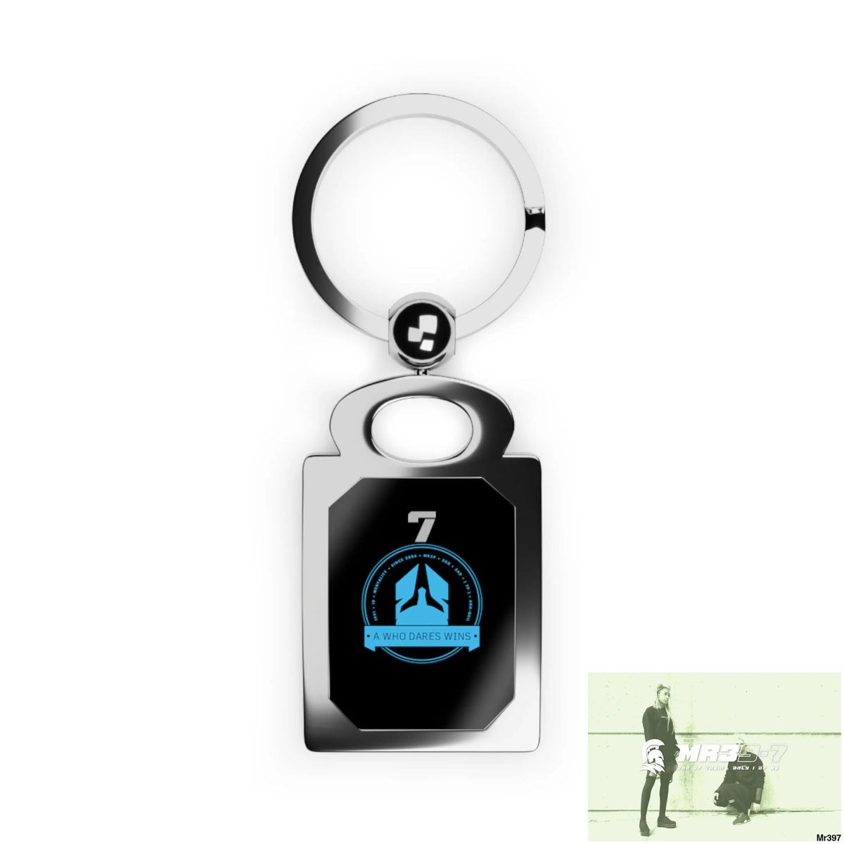 A1 Who Dares Wins Rectangle Photo Keyring One size / Glossy / Silver Accessories