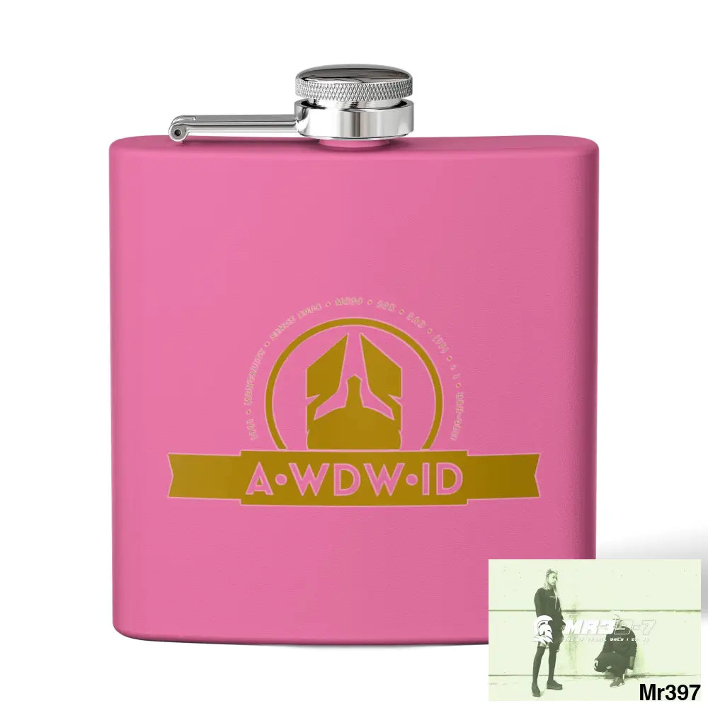 A1 Who Dares Wins RSF (ID) Stylish Stainless Steel Flask for Tea/ Coffee Lovers - 6oz Personalized Gift 6oz / Pink Mug