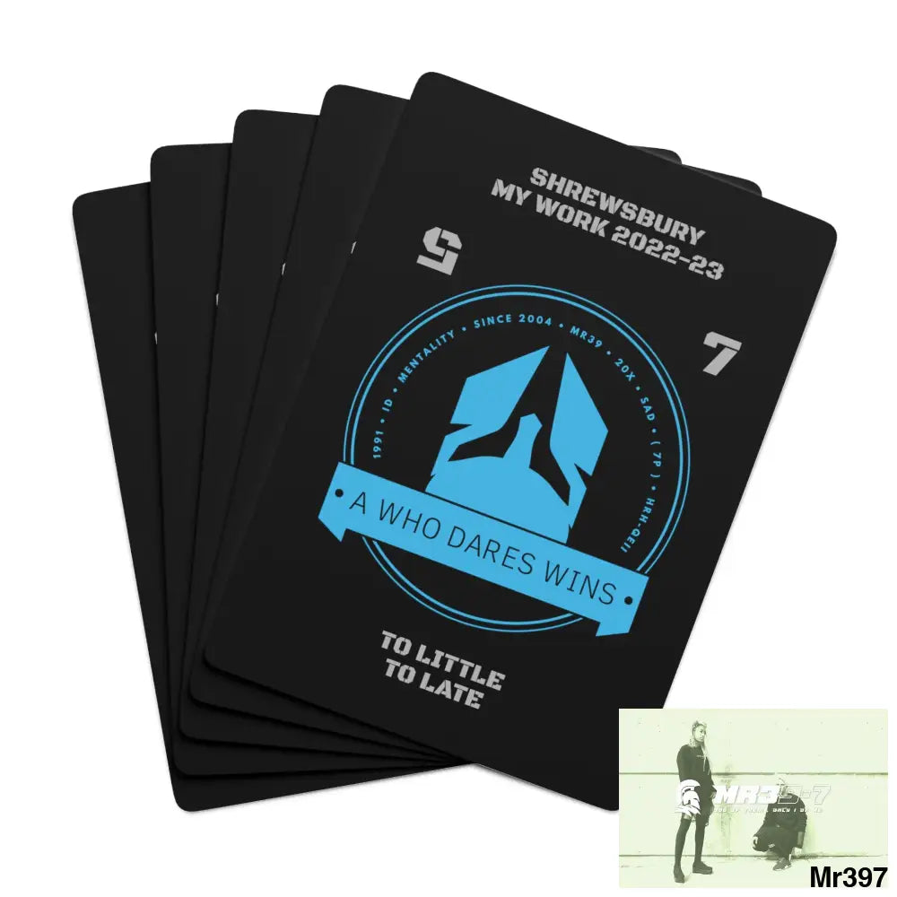 A1-Who Dares Wins Shrewsbury my work Ltd Edition Custom Poker Cards 2.47’’ x 3.47’’ / White / Semi Glossy Paper products