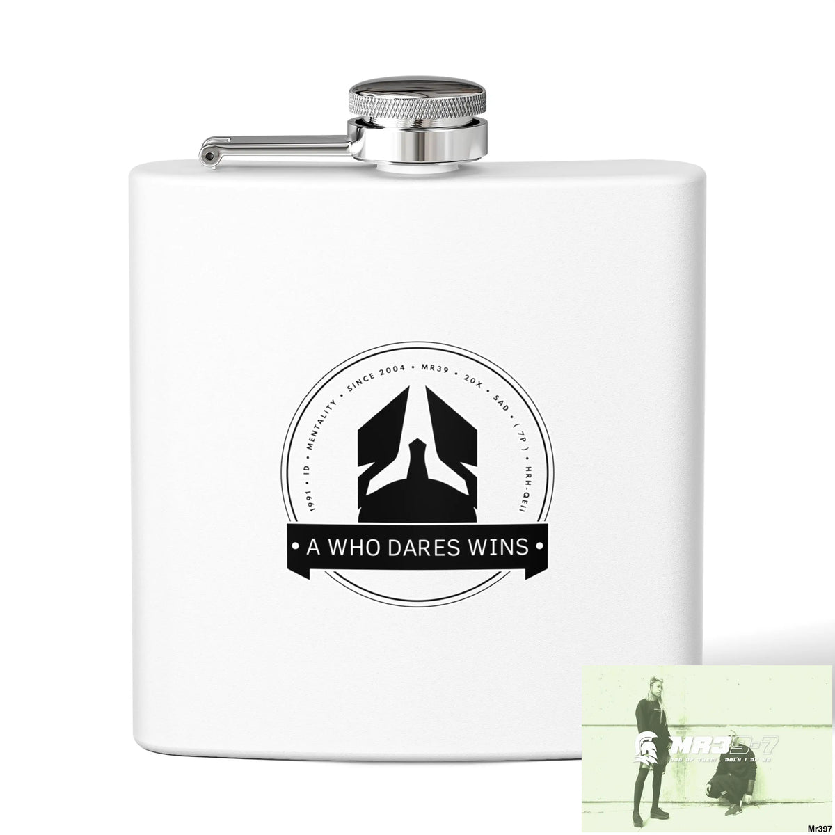A1 Who Dares Wins Stylish Stainless Steel Flask for Tea/ Coffee Lovers - 6oz Personalized Gift 6oz / White Mug