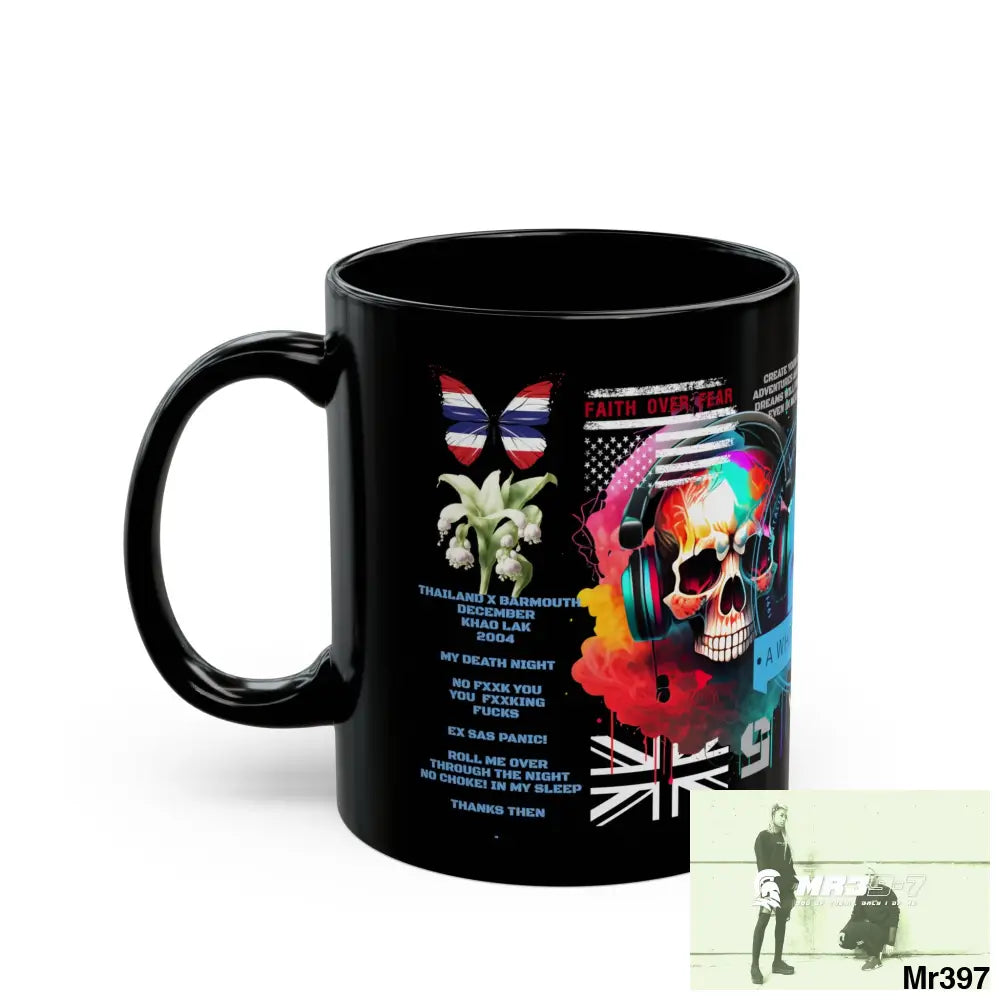 A1 Who Dares Wins Tactical SAS Roll over 11oz Black Mug GB / Thailand/ Bermo /Wales My Death /Murder night 2004 11oz Mug