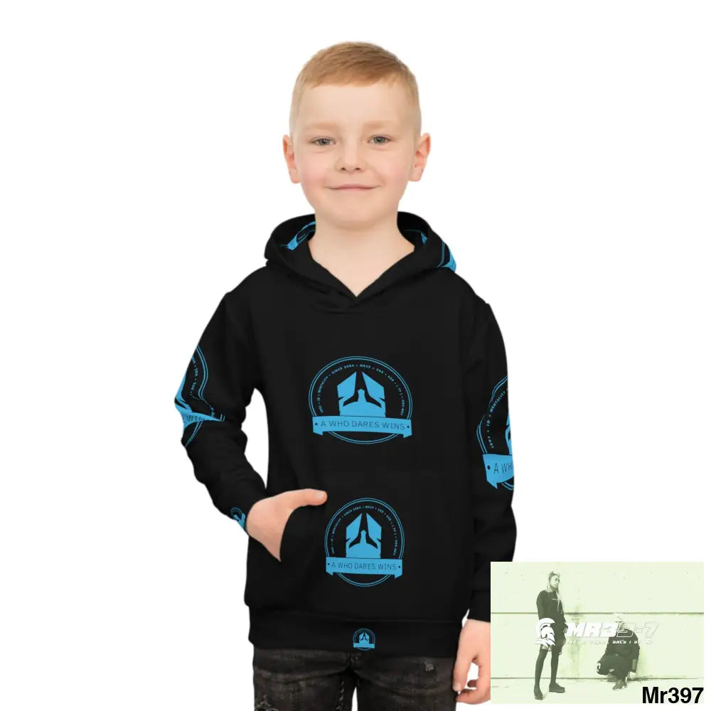 A1 Who Dares Wins with Tactical inside hood A1 Who dares Wins Mentality -. Children’s Hoodie (AOP) All Over Prints