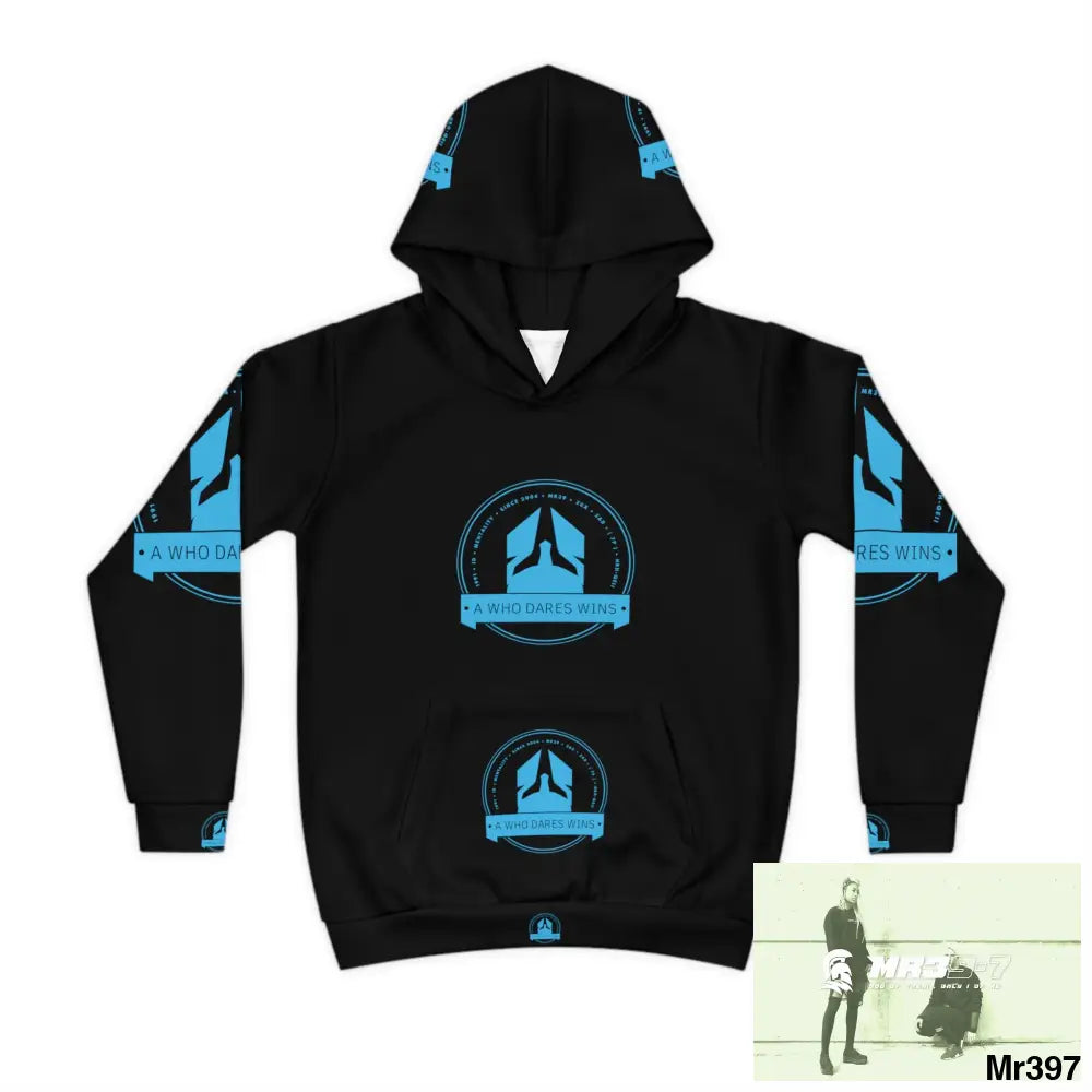 A1 Who Dares Wins with Tactical inside hood A1 Who dares Wins Mentality -. Children’s Hoodie (AOP) All Over Prints