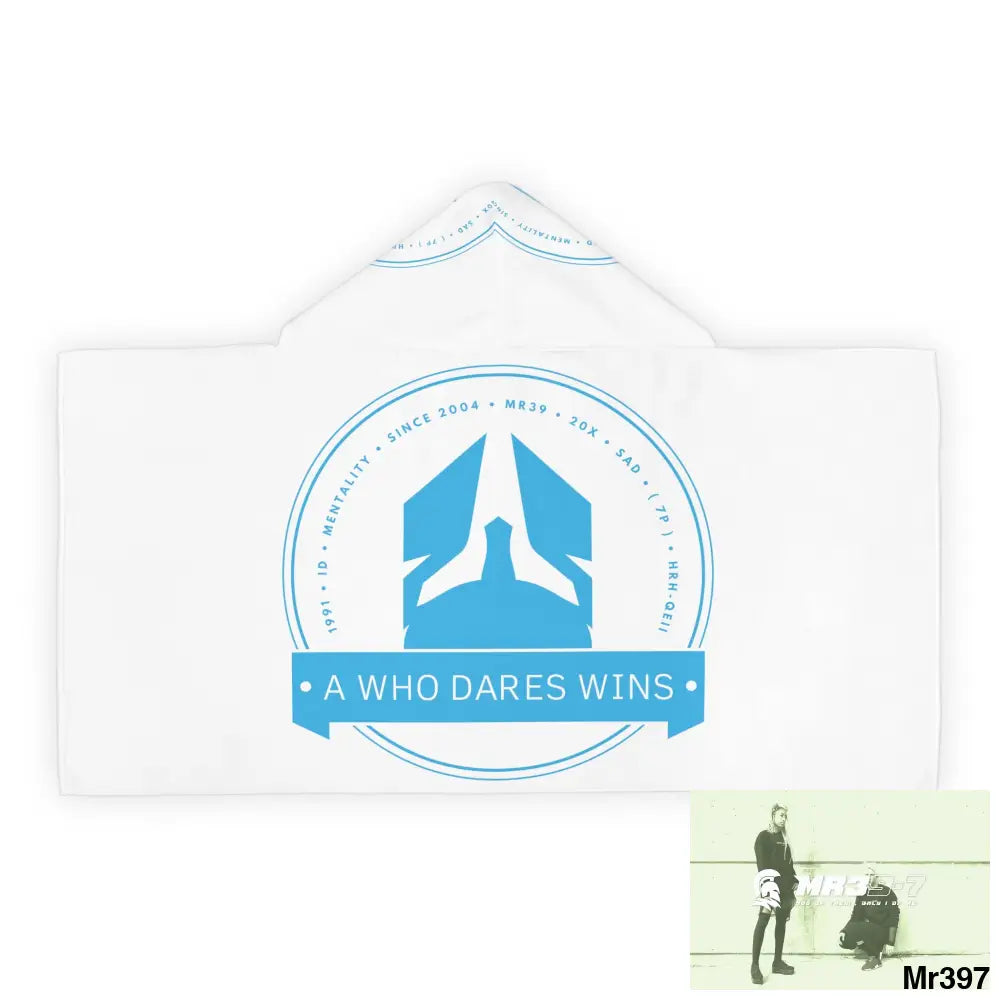 A1- Who Dares Wins Youth Hooded Towel 24’’ × 48’’ All Over Prints