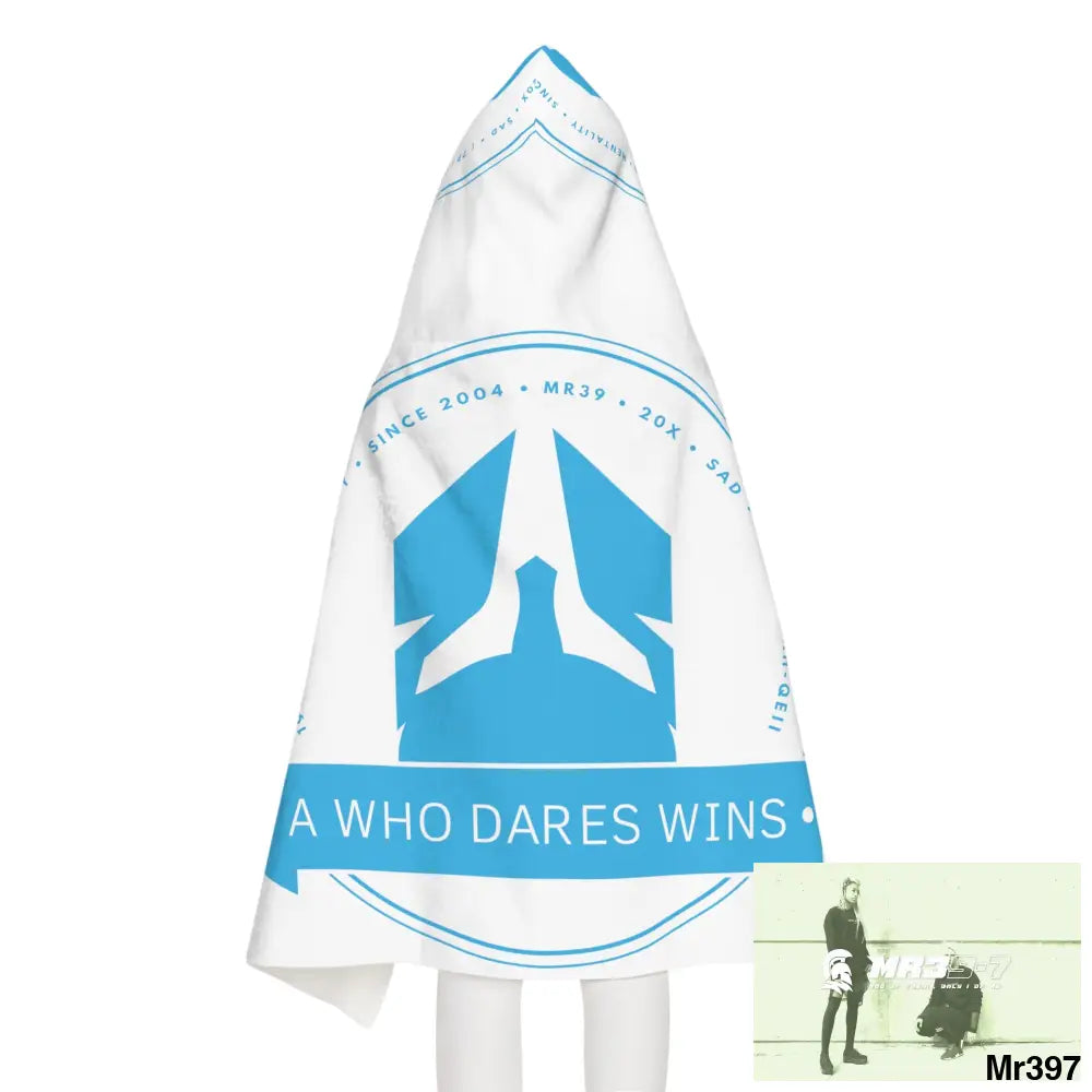 A1- Who Dares Wins Youth Hooded Towel 24’’ × 48’’ All Over Prints