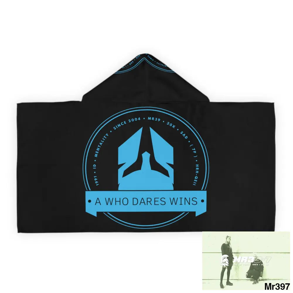 A1- Who Dares Wins Youth Hooded Towel 24’’ × 48’’ All Over Prints
