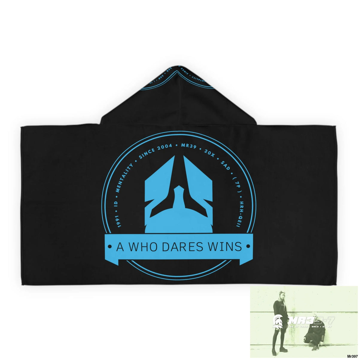 A1- Who Dares Wins Youth Hooded Towel 24’’ × 48’’ All Over Prints