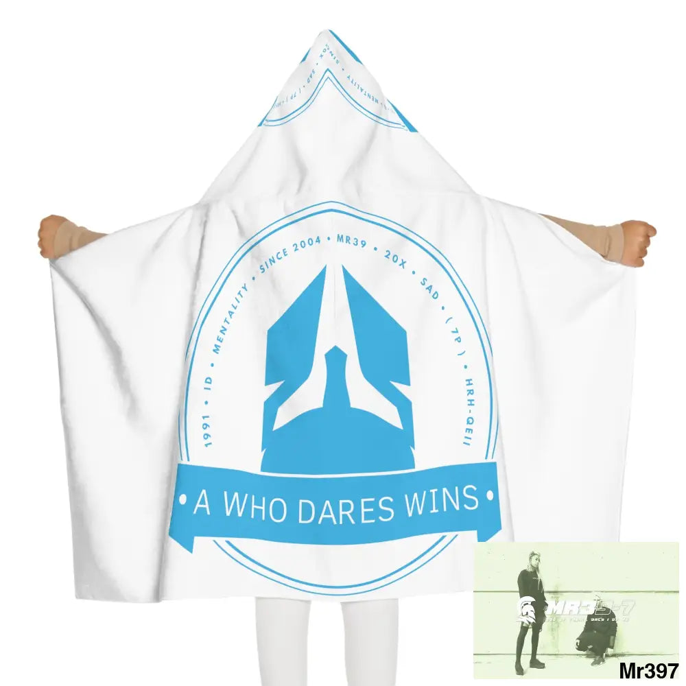 A1- Who Dares Wins Youth Hooded Towel 24’’ × 48’’ All Over Prints